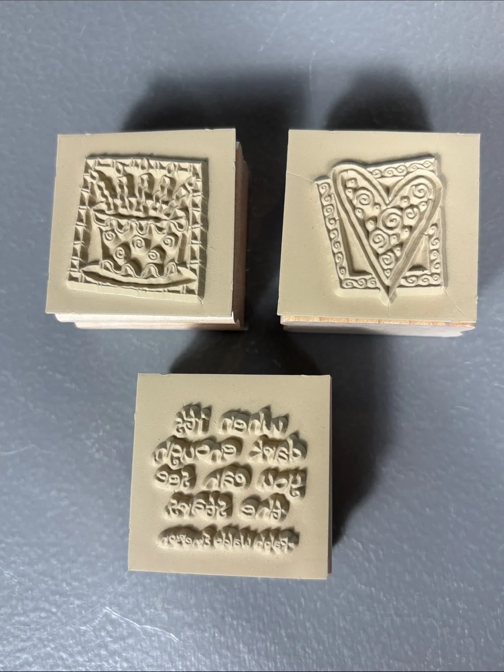 Stampin’ Up! Quick & Cute 2002 Retired Wood Mount Rubber Stamp Set of 8